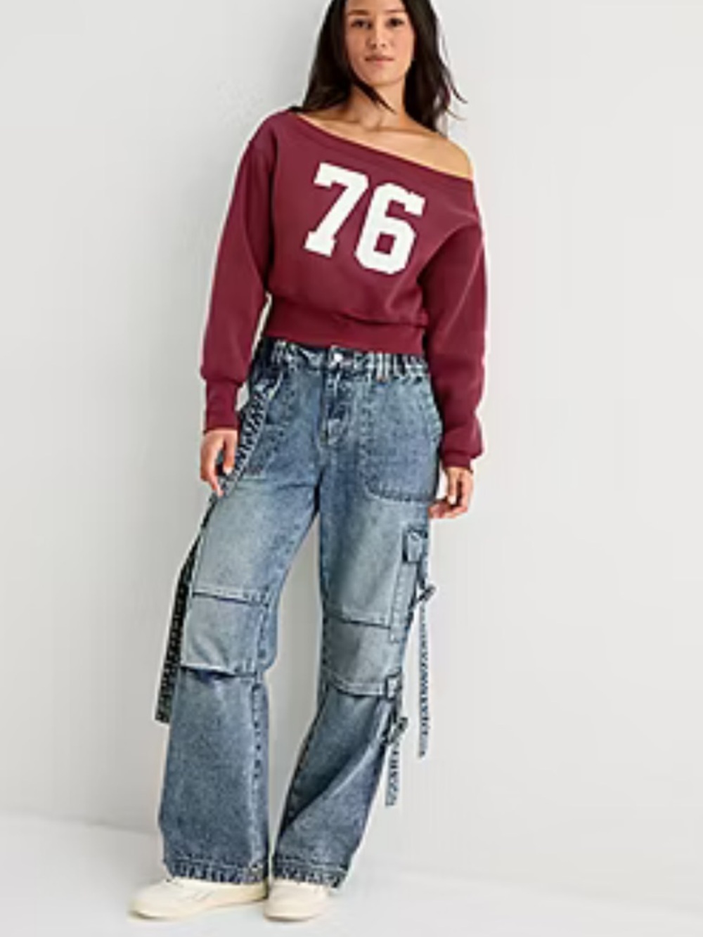 Forever 21 cargo denim pants size 4